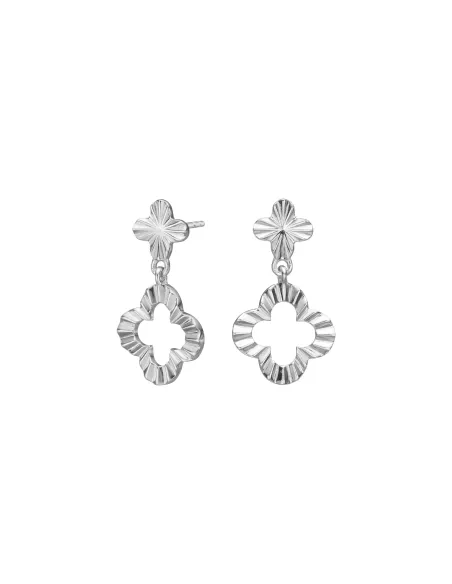 CLOVER52 ørehængere i rhodineret sølv | Nordahl Jewellery