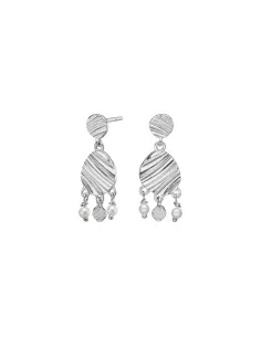 RIPPLES52 ørehængere i rhodineret sølv | Nordahl Jewellery