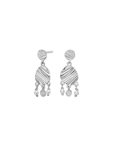 RIPPLES52 ørehængere i rhodineret sølv | Nordahl Jewellery