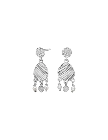 RIPPLES52 ørehængere i rhodineret sølv | Nordahl Jewellery