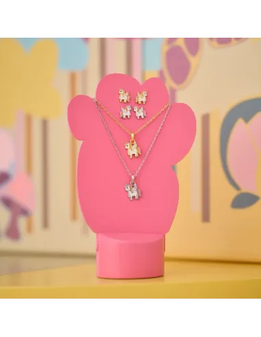 NOA KIDS rhodinerede sølvørestikker formet som regnbuer med farverig emalje.