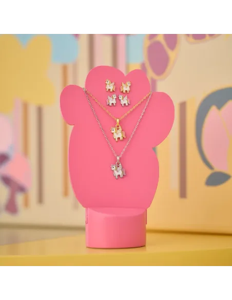 NOA KIDS rhodinerede sølvørestikker formet som regnbuer med farverig emalje.