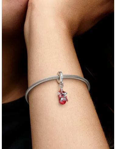 Pandora Julemagi Muranoglas Charm i rød med gylden folie og julemotiver