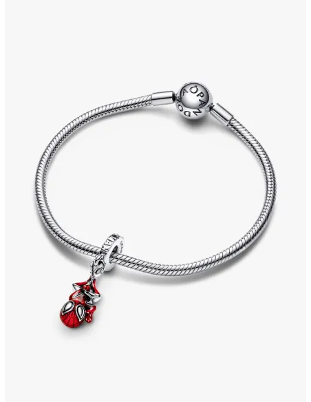 Pandora Julemagi Muranoglas Charm i rød med gylden folie og julemotiver