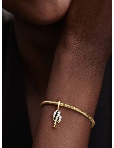 Pandora Julemagi Muranoglas Charm i rød med gylden folie og julemotiver