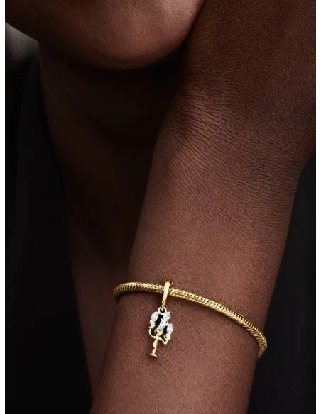 Pandora Julemagi Muranoglas Charm i rød med gylden folie og julemotiver