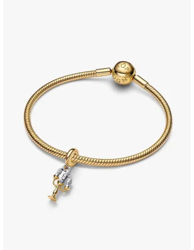 Pandora Julemagi Muranoglas Charm i rød med gylden folie og julemotiver