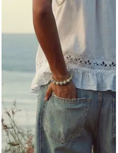 Soï | Chunky Dalmatiner Jaspis Stretch Armbånd 2