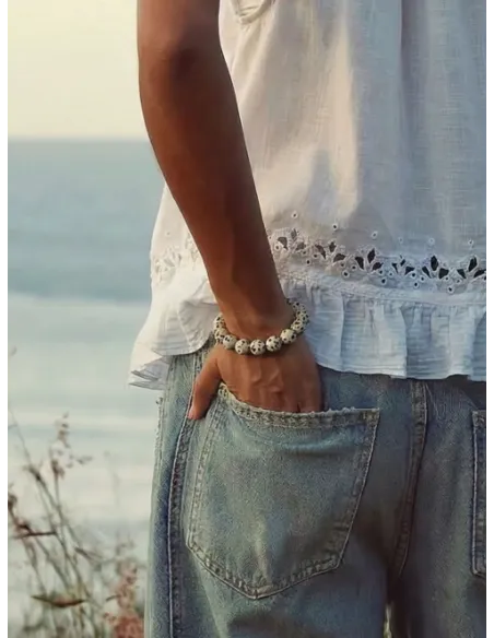 Soï | Chunky Dalmatiner Jaspis Stretch Armbånd