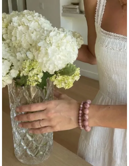 Soï | Chunky Rhodonit Stretch Armbånd