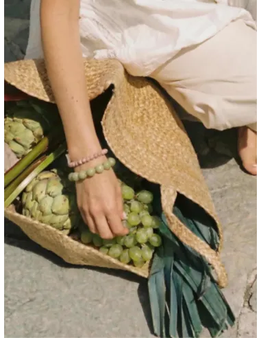 Soï | Chunky Grøn Alashan Agat Stretch Armbånd