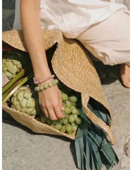 Soï | Chunky Grøn Alashan Agat Stretch Armbånd