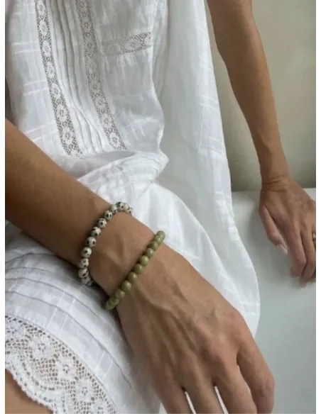 SOÏ | Essential Grøn Alashan Agat Stretch Armbånd