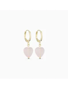 Soï | Alma Rosakvarts Hjerte Øreringe