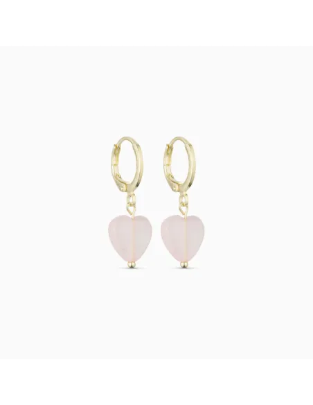 Soï | Alma Rosakvarts Hjerte Øreringe