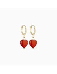 Soï | Alma Rød Jade Hjerte Øreringe