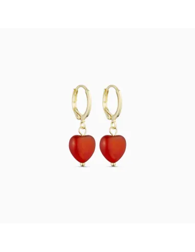 Soï | Alma Rød Jade Hjerte Øreringe