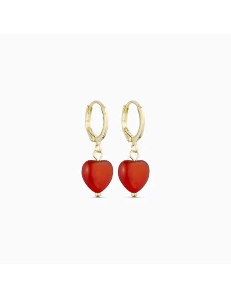 Soï | Alma Rød Jade Hjerte Øreringe