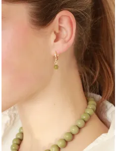 Soï | Ava Grøn Alashan Agat Huggie Øreringe 2