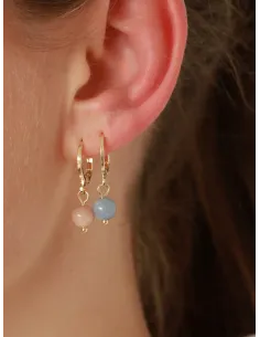 Soï | Ava Akvamarin Huggie Øreringe 2