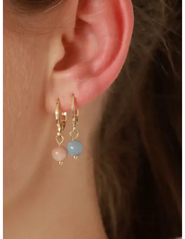 Soï | Ava Akvamarin Huggie Øreringe