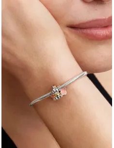 Pandora Julemagi Muranoglas Charm i rød med gylden folie og julemotiver 2