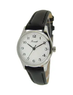 BONETT | Dameur stål med hvid skive/tal Ø26 mm