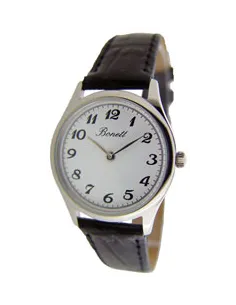 BONETT | Dameur stål med hvid skive/tal Ø30 mm