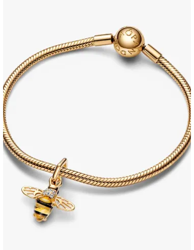 Pandora Julemagi Muranoglas Charm i rød med gylden folie og julemotiver