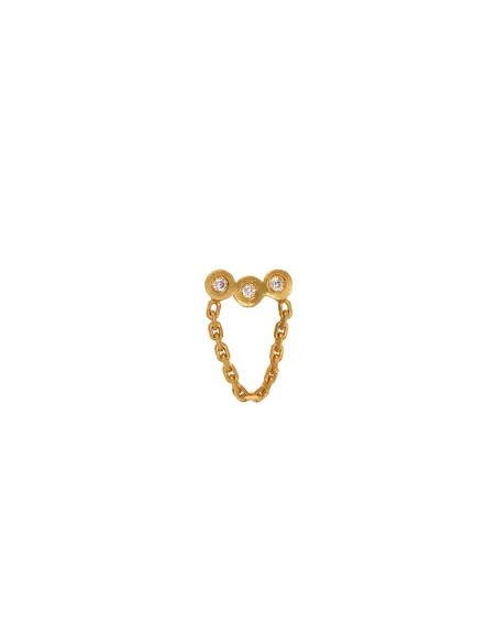 STINE A | Three Dots with Mini Chain Earring - Single