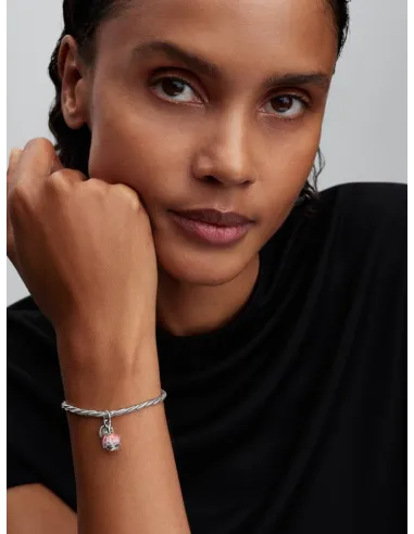 PANDORA Funklende Pavé Tredobbelt Række Charm | Glimtende Elegance