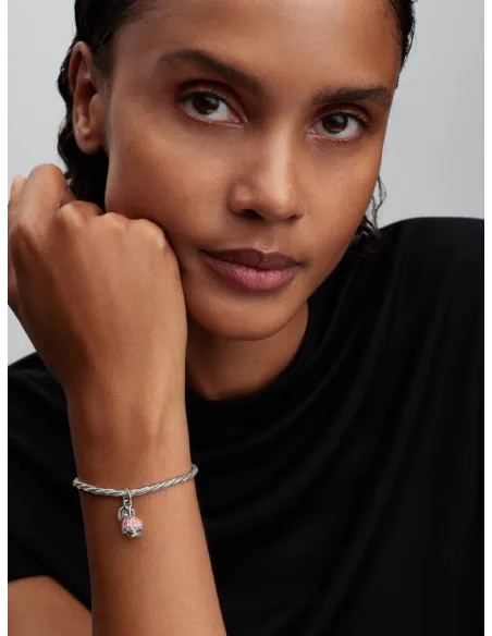 PANDORA Funklende Pavé Tredobbelt Række Charm | Glimtende Elegance