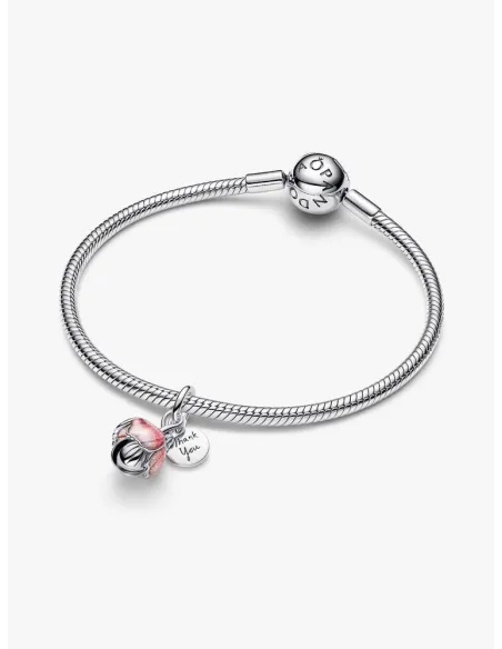 PANDORA Funklende Pavé Tredobbelt Række Charm | Glimtende Elegance