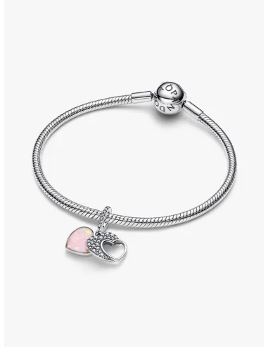 PANDORA Funklende Pavé Tredobbelt Række Charm | Glimtende Elegance