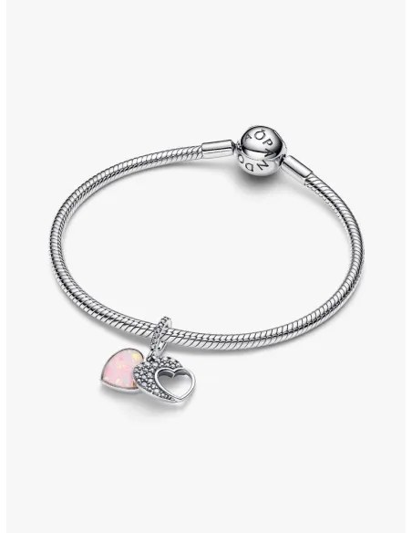 PANDORA Funklende Pavé Tredobbelt Række Charm | Glimtende Elegance