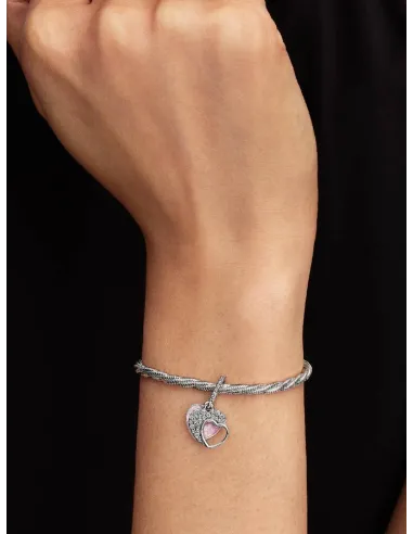 PANDORA Funklende Pavé Tredobbelt Række Charm | Glimtende Elegance