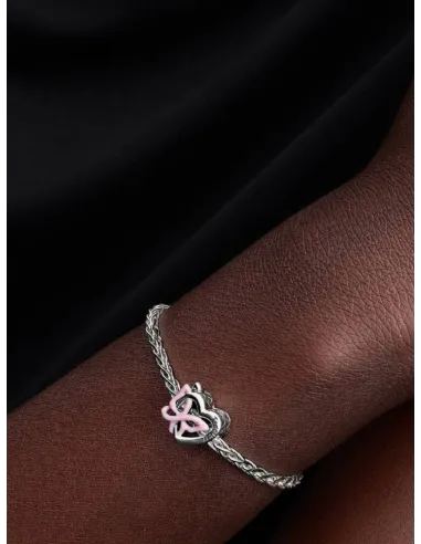 PANDORA Funklende Pavé Tredobbelt Række Charm | Glimtende Elegance