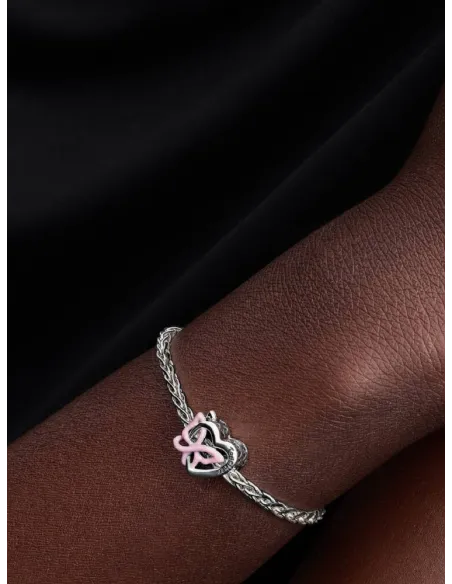 PANDORA Funklende Pavé Tredobbelt Række Charm | Glimtende Elegance