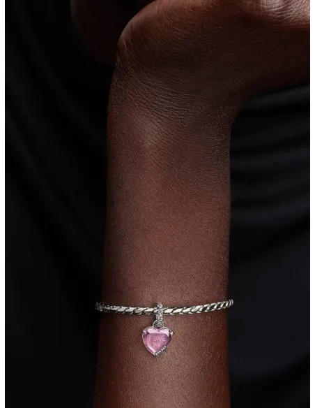 PANDORA Funklende Pavé Tredobbelt Række Charm | Glimtende Elegance