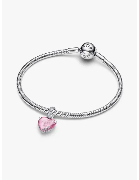 PANDORA Funklende Pavé Tredobbelt Række Charm | Glimtende Elegance