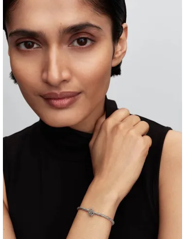 PANDORA Funklende Pavé Tredobbelt Række Charm | Glimtende Elegance