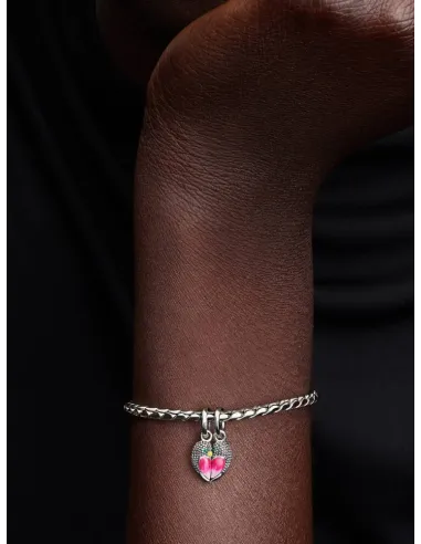 PANDORA Funklende Pavé Tredobbelt Række Charm | Glimtende Elegance