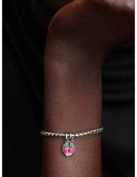 PANDORA Funklende Pavé Tredobbelt Række Charm | Glimtende Elegance