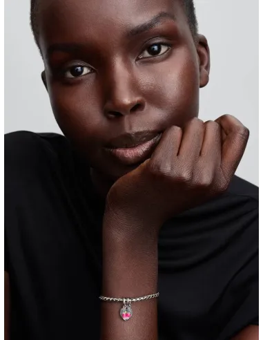 PANDORA Funklende Pavé Tredobbelt Række Charm | Glimtende Elegance