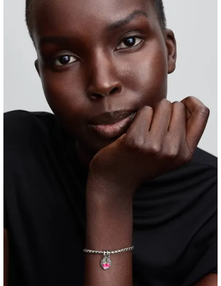 PANDORA Funklende Pavé Tredobbelt Række Charm | Glimtende Elegance