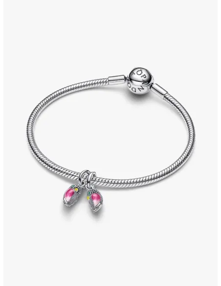 PANDORA Funklende Pavé Tredobbelt Række Charm | Glimtende Elegance