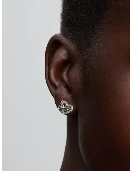 PANDORA | Sammenflettet Hjerte & Sommerfugl Ørestikker