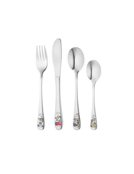 NOA KIDS | Rustfrit stål bestik Redningskøretøj m. emalje