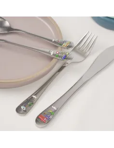 NOA KIDS | Rustfrit stål bestik Redningskøretøj m. emalje 2