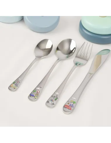 NOA KIDS | Rustfrit stål bestik Redningskøretøj m. emalje